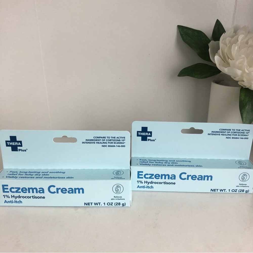 Eczema Cream LOT OF 2 Thera Plus fast soothing relief for itchy, dry skin